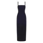 Emilia Wickstead Regina Dress in Black Velvet | Coveti