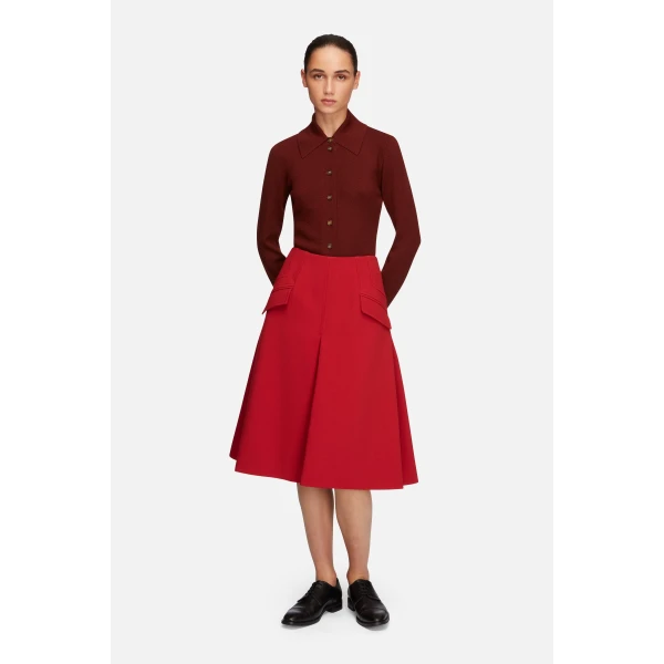 Emilia Wickstead Reno Knit in Chestnut Brown Cashfeel | Cardigan | Coveti