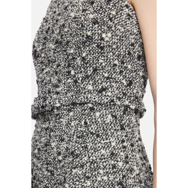 Emilia Wickstead Rosalino Dress in Black & White Boucle | Midi Dresses | Coveti