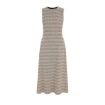 Emilia Wickstead Rumi Dress in Black & Beige Prince of Wales Check | Coveti