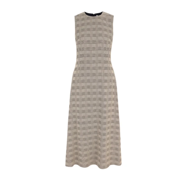 Rumi Dress in Black & Beige Prince of Wales Check