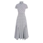 Emilia Wickstead Thea Dress in Black & White Prince of Wales Check | Coveti