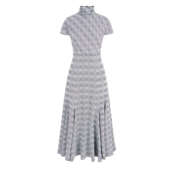 Thea Dress in Black & White Prince of Wales Check