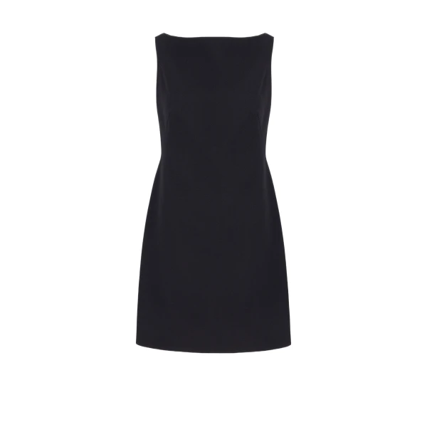 Wichita Dress in Black Single Wool Crepe