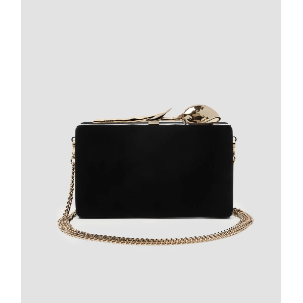 Erdem Bloom Minaudiere in Black Velvet | Clutch Bags | Coveti