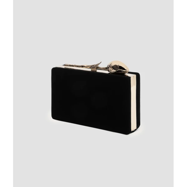 Erdem Bloom Minaudiere in Black Velvet | Clutch Bags | Coveti