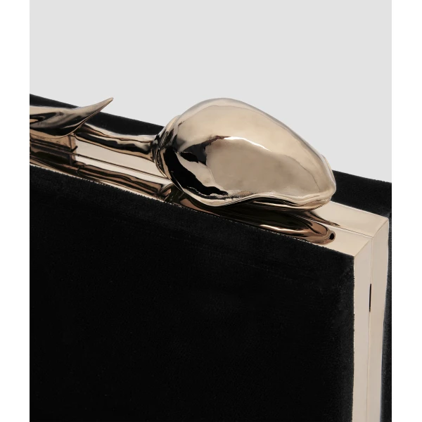 Erdem Bloom Minaudiere in Black Velvet | Clutch Bags | Coveti