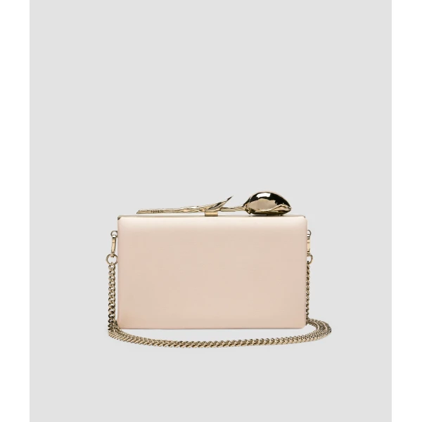 Erdem Bloom Minaudiere in Champagne Embellished Satin | Clutch Bags | Coveti