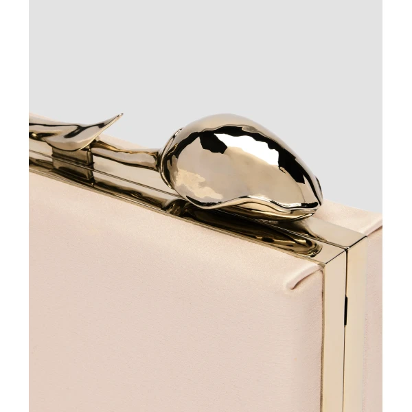 Erdem Bloom Minaudiere in Champagne Embellished Satin | Clutch Bags | Coveti