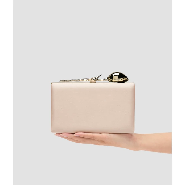Erdem Bloom Minaudiere in Champagne Embellished Satin | Clutch Bags | Coveti