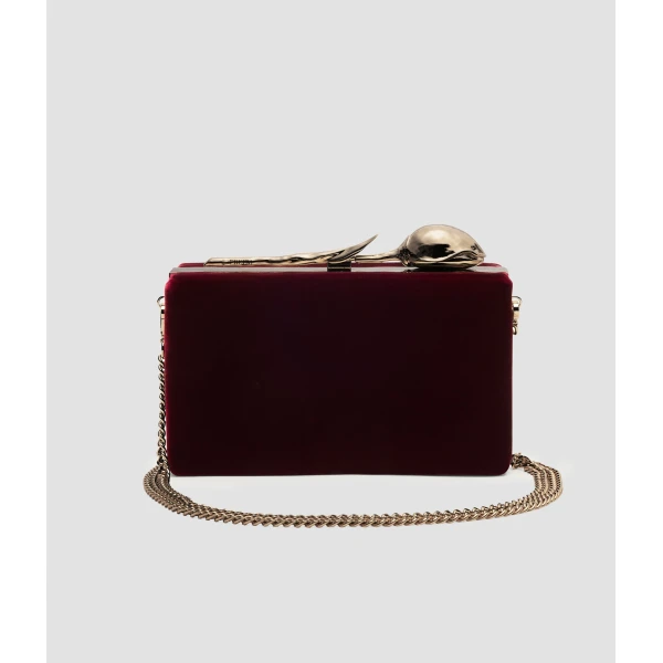 Erdem Bloom Minaudiere in Merlot Velvet | Clutch Bags | Coveti