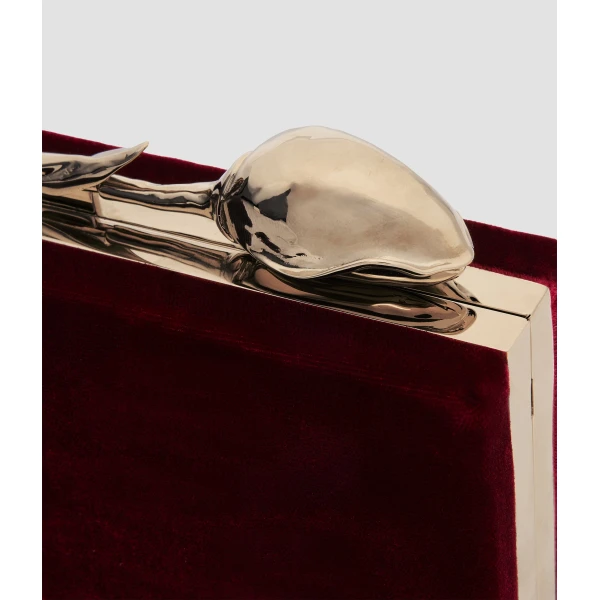 Erdem Bloom Minaudiere in Merlot Velvet | Clutch Bags | Coveti