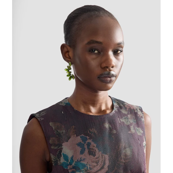 Erdem Crystal Earrings in Green Crystal | Earrings | Coveti