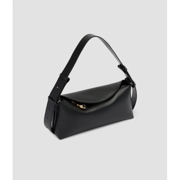 Erdem East West Bloom Bag in Black Leather | Shoulder & Crossbody Bags | Coveti