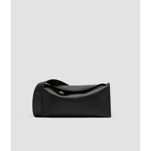 Erdem East West Bloom Bag in Black Leather | Shoulder & Crossbody Bags | Coveti