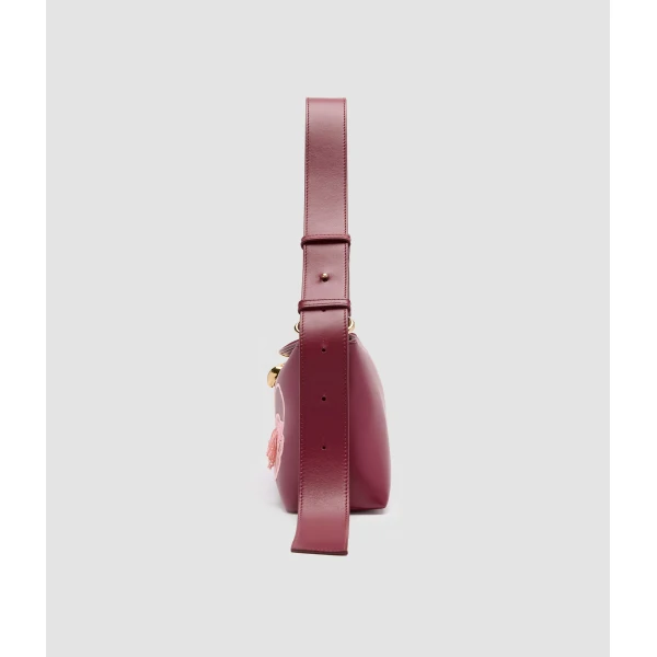 Erdem East West Bloom Bag in Cherry Leather | Shoulder & Crossbody Bags | Coveti