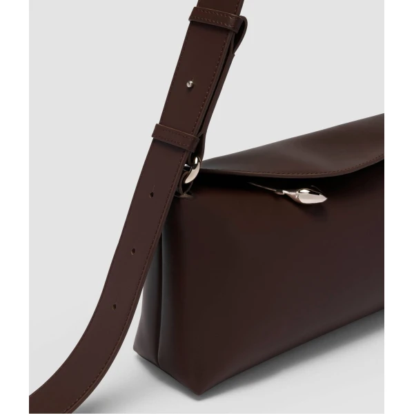Erdem East West Bloom Bag in Chestnut Leather | Shoulder & Crossbody Bags | Coveti