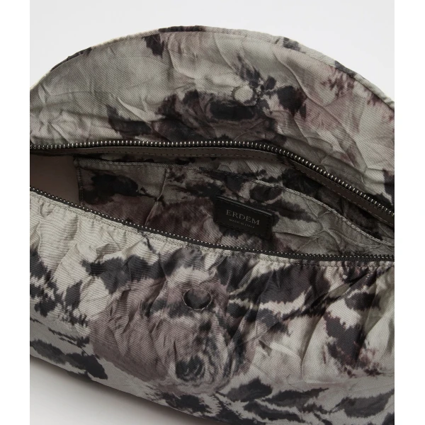 Erdem East West Bloom Bag in Fonteyn Rose Textured Satin | Shoulder & Crossbody Bags | Coveti