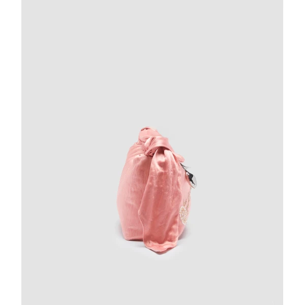 Erdem East West Bloom Bag in Peony Textured Satin | Shoulder & Crossbody Bags | Coveti