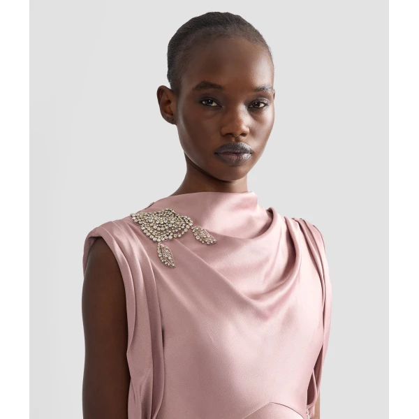 Erdem Embellished Satin Midi Dress | Midi Dresses | Coveti