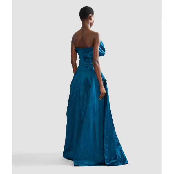Erdem Embroidered Textured Satin Bustier Gown | Evening Gowns | Coveti