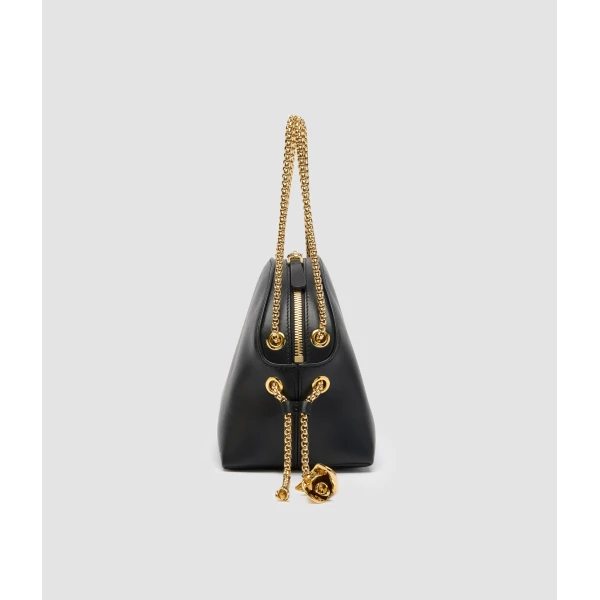 Erdem Flora Chain Bag in Black Leather | Shoulder & Crossbody Bags | Coveti