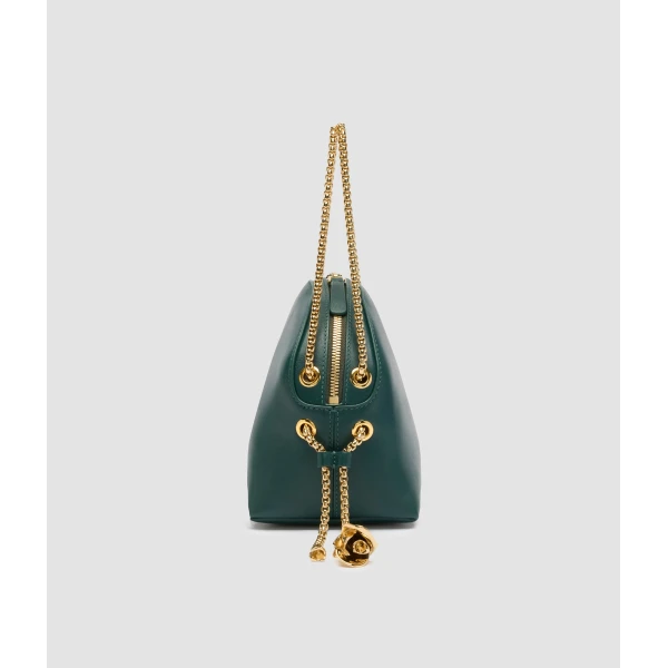 Erdem Flora Chain Bag in Green Leather | Shoulder & Crossbody Bags | Coveti
