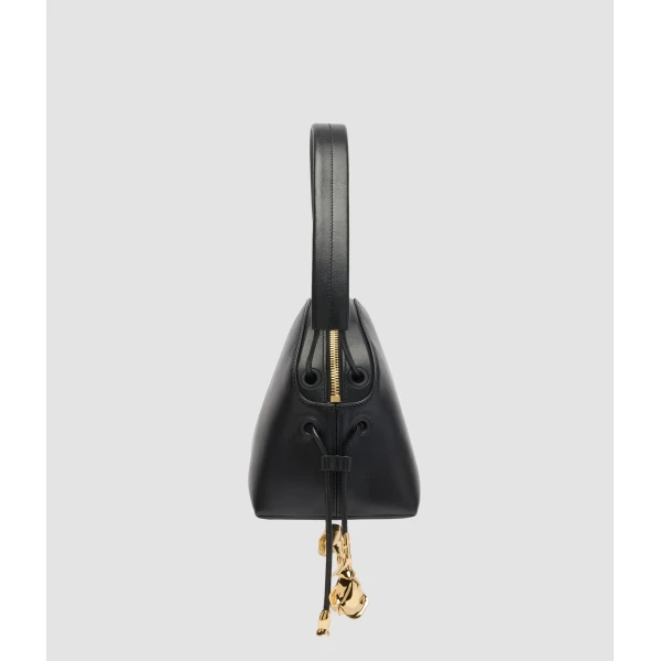 Erdem Flora Shoulder Bag in Black Leather | Shoulder & Crossbody Bags | Coveti