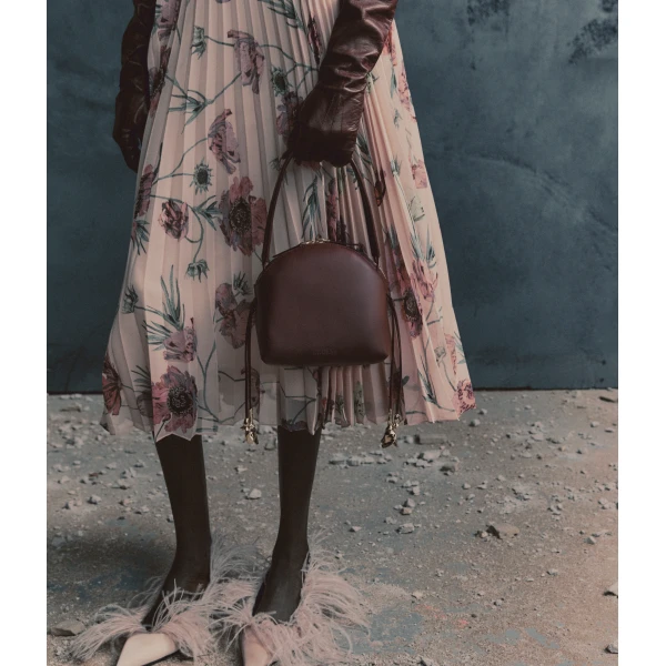Erdem Flora Shoulder Bag in Bordeaux Leather | Shoulder & Crossbody Bags | Coveti