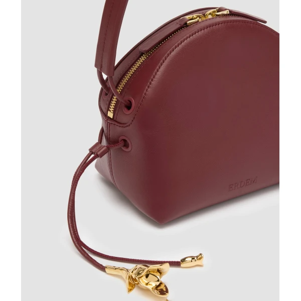 Erdem Flora Shoulder Bag in Bordeaux Leather | Shoulder & Crossbody Bags | Coveti