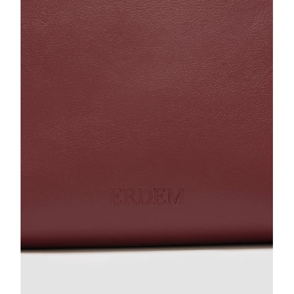 Erdem Flora Shoulder Bag in Bordeaux Leather | Shoulder & Crossbody Bags | Coveti