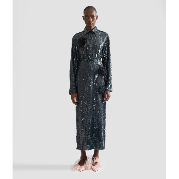 Erdem Floral Applique Sequin Midi Pencil Skirt | Pencil Skirts | Coveti