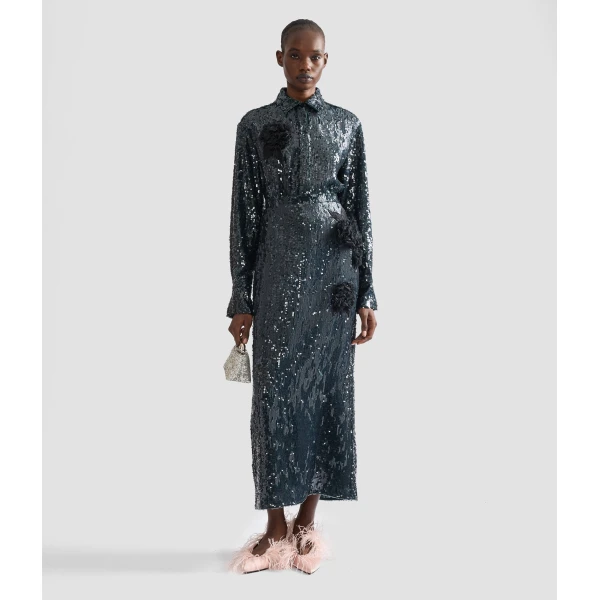 Erdem Floral Applique Sequin Midi Pencil Skirt | Pencil Skirts | Coveti