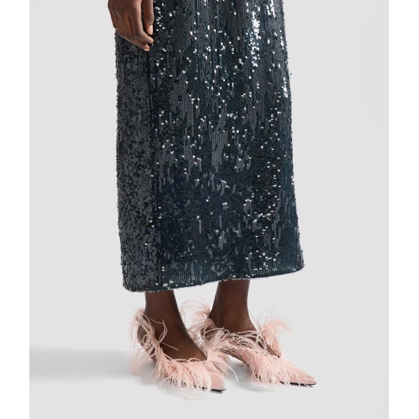 Erdem Floral Applique Sequin Midi Pencil Skirt | Pencil Skirts | Coveti