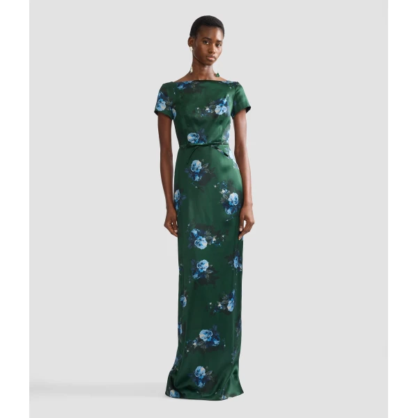 Erdem Floral Duchess Short Sleeve Gown | Evening Gowns | Coveti