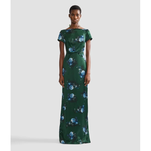Erdem Floral Duchess Short Sleeve Gown | Evening Gowns | Coveti