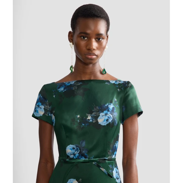 Erdem Floral Duchess Short Sleeve Gown | Evening Gowns | Coveti