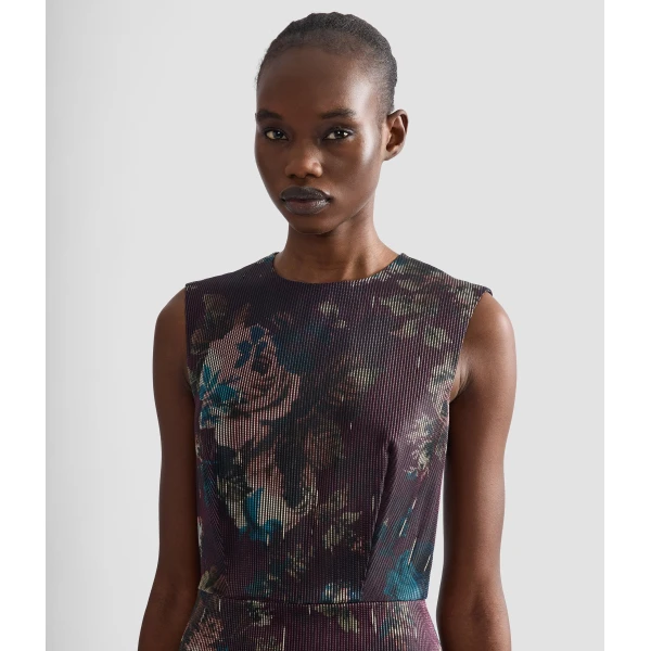 Erdem Floral Fringe Jacquard Sleeveless Midi Dress | Midi Dresses | Coveti