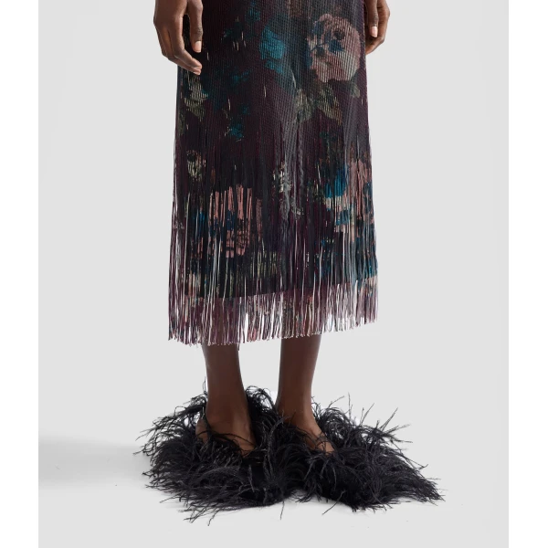 Erdem Floral Fringe Jacquard Sleeveless Midi Dress | Midi Dresses | Coveti