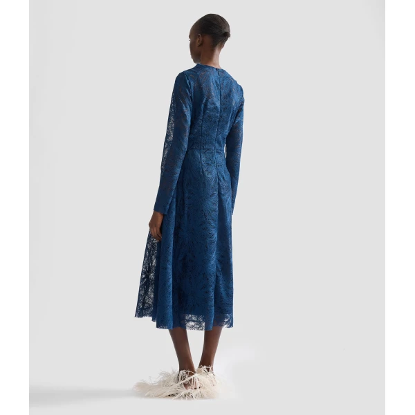 Erdem Floral Lace Draped Midi Dress | Midi Dresses | Coveti