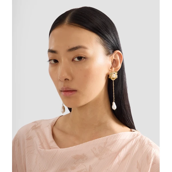 Erdem Floral Pearl Long Earring | Earrings | Coveti