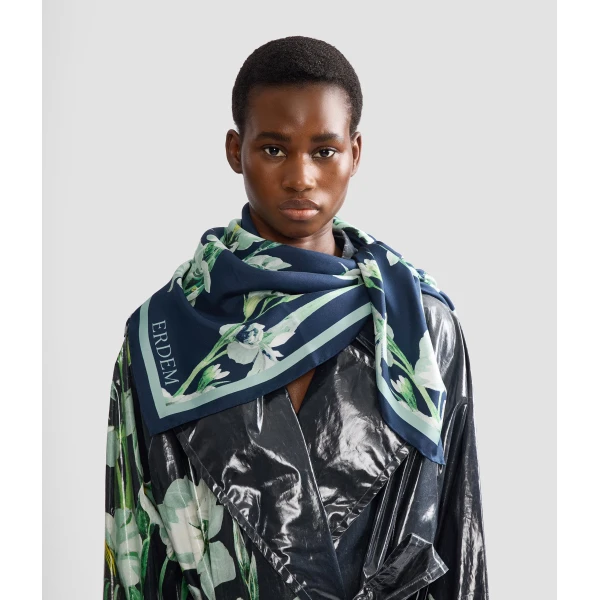 Erdem Floral Print Silk Scarf | Scarves | Coveti