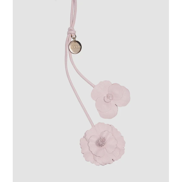 Erdem Flower Leather Charm in Blush | Bag charms | Coveti