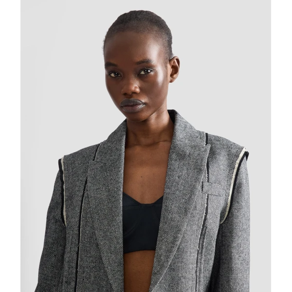 Erdem Herringbone Blazer | Blazers | Coveti