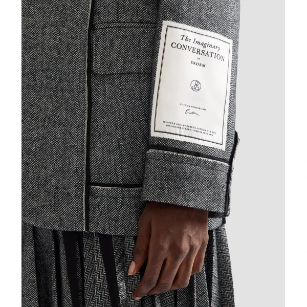 Erdem Herringbone Blazer | Blazers | Coveti