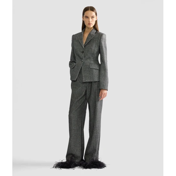 Erdem Herringbone Wide Leg Trouser | Wide leg pants | Coveti