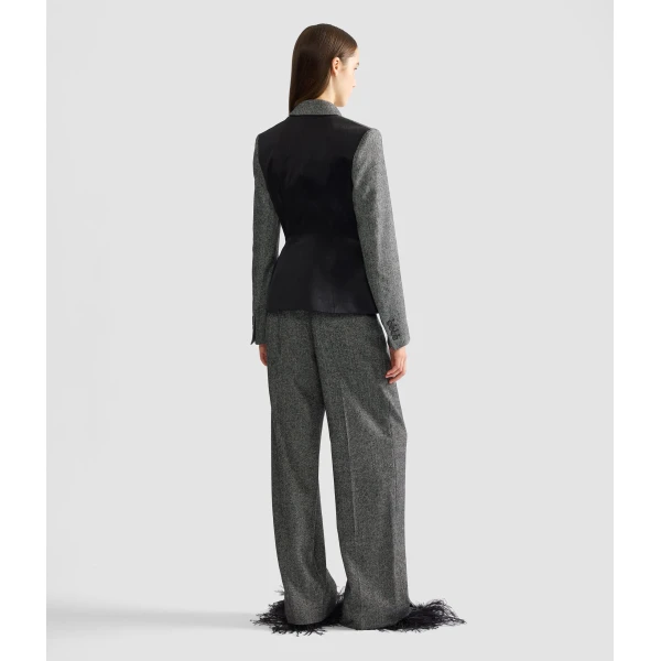 Erdem Herringbone Wide Leg Trouser | Wide leg pants | Coveti