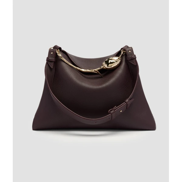 Erdem Large Bloom Bag in Malbec Grain Leather | Totes & Top-Handle Bags | Coveti