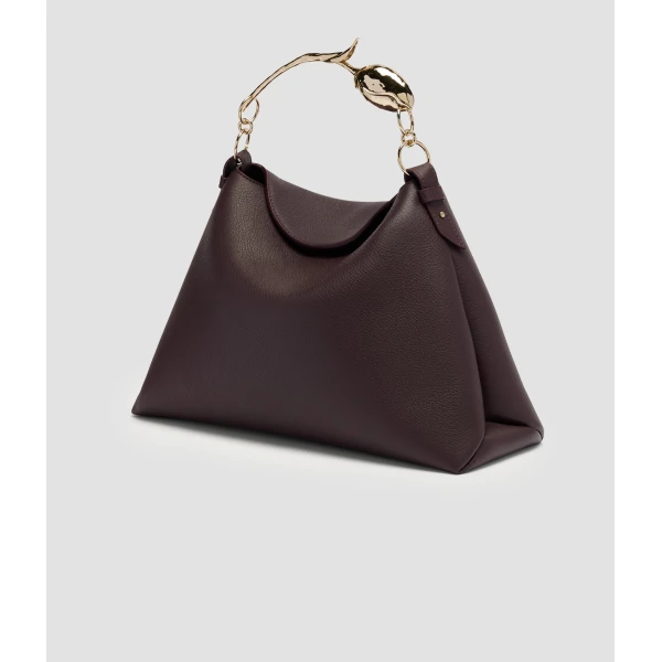 Erdem Large Bloom Bag in Malbec Grain Leather | Totes & Top-Handle Bags | Coveti