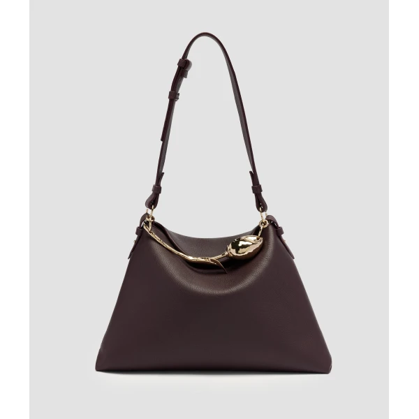 Erdem Large Bloom Bag in Malbec Grain Leather | Totes & Top-Handle Bags | Coveti